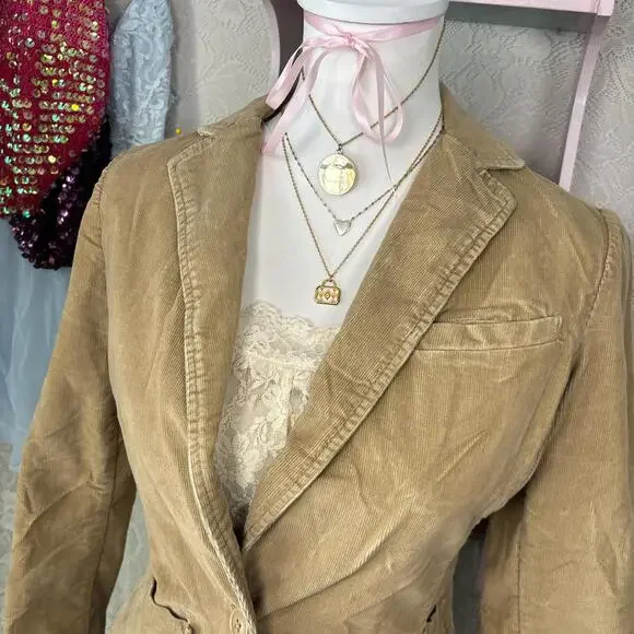 y2k corduroy‎ fitted button up jacket - Picture 4 of 5